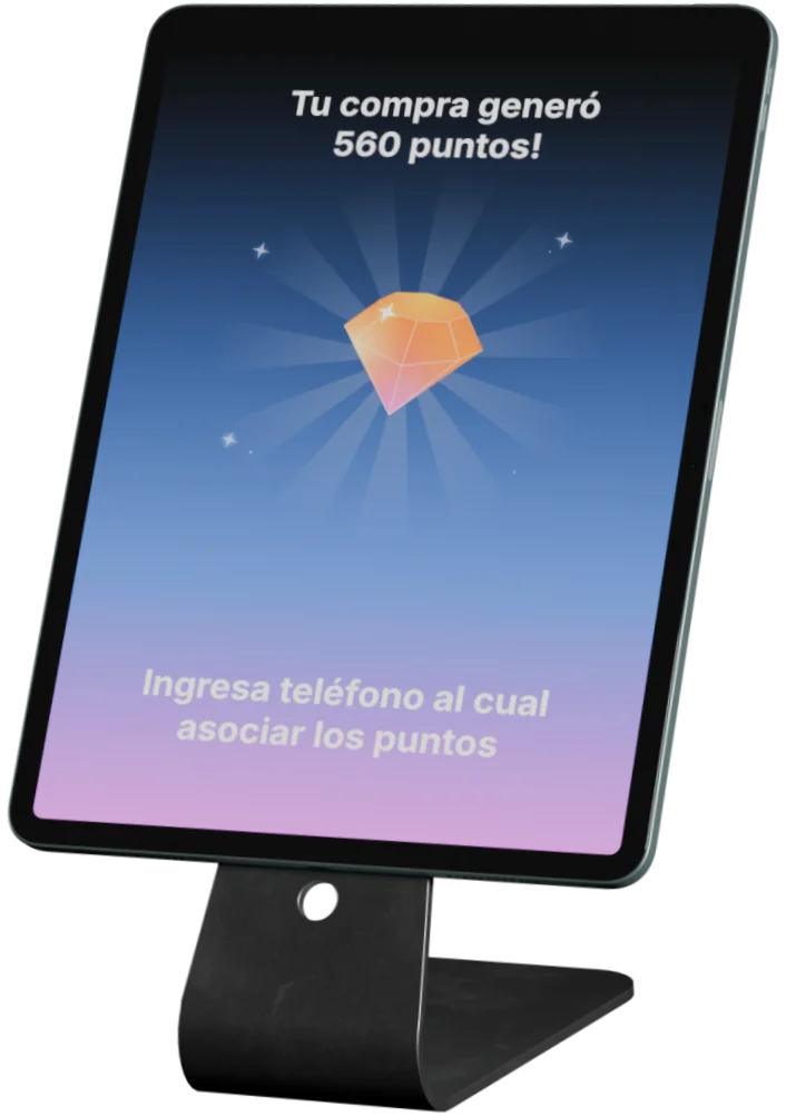 Pantalla fidelizadora para recompensas en el local